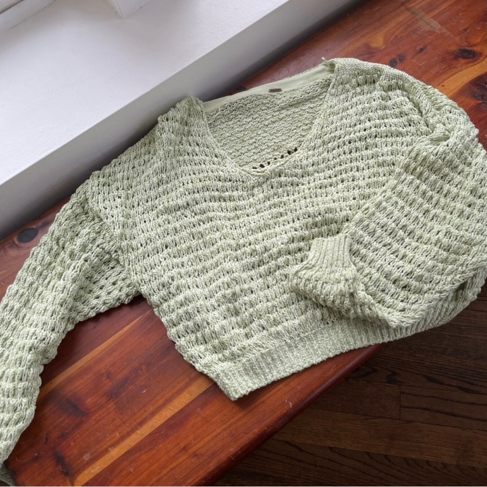 Free People Open Knit Oversized Sweater Pullover